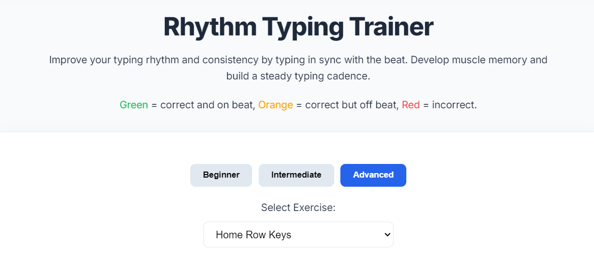Rhythm Typing Trainer