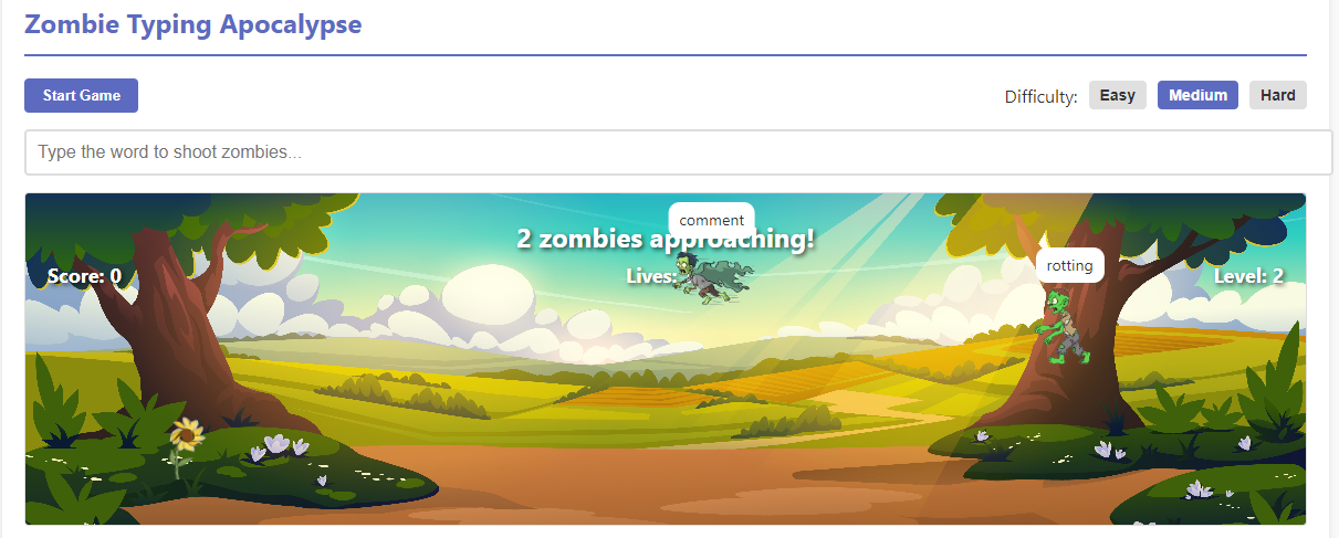 Zombie Typing Game